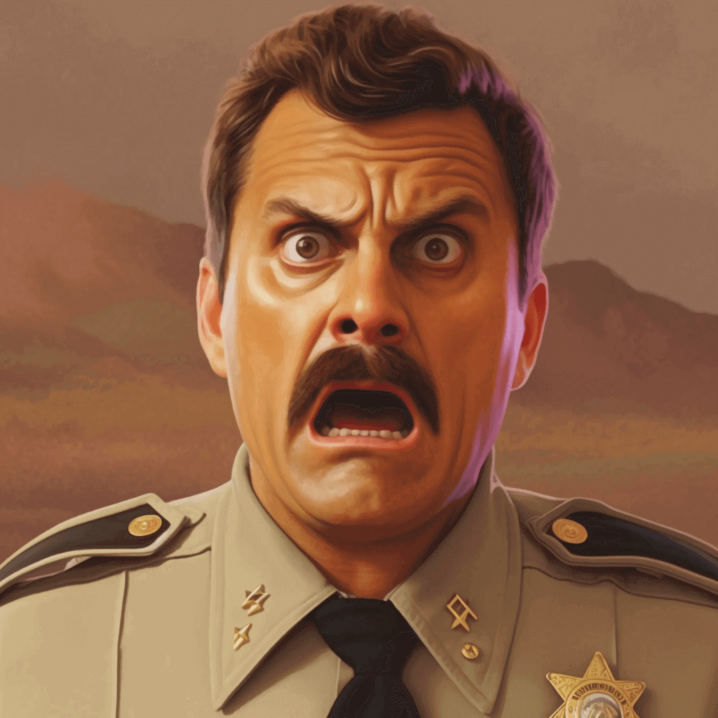 A scared Steve Lemme from Super Troopers