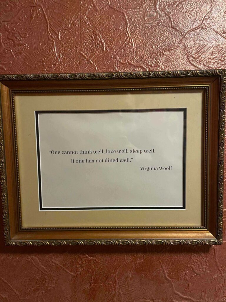 Virginia Woolf framed quote.