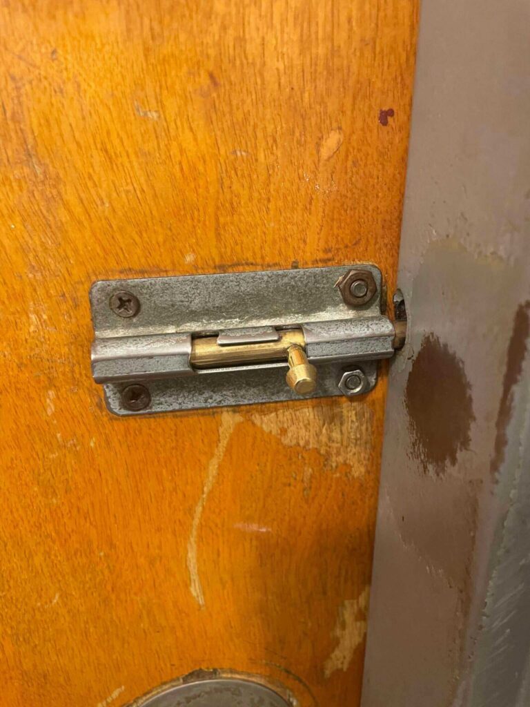 lock on a bathroom door