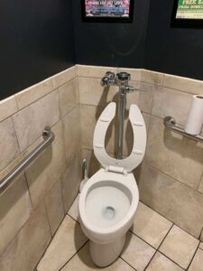 toilet in a small stall