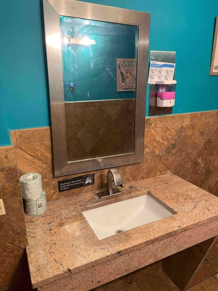 The bathroom sink