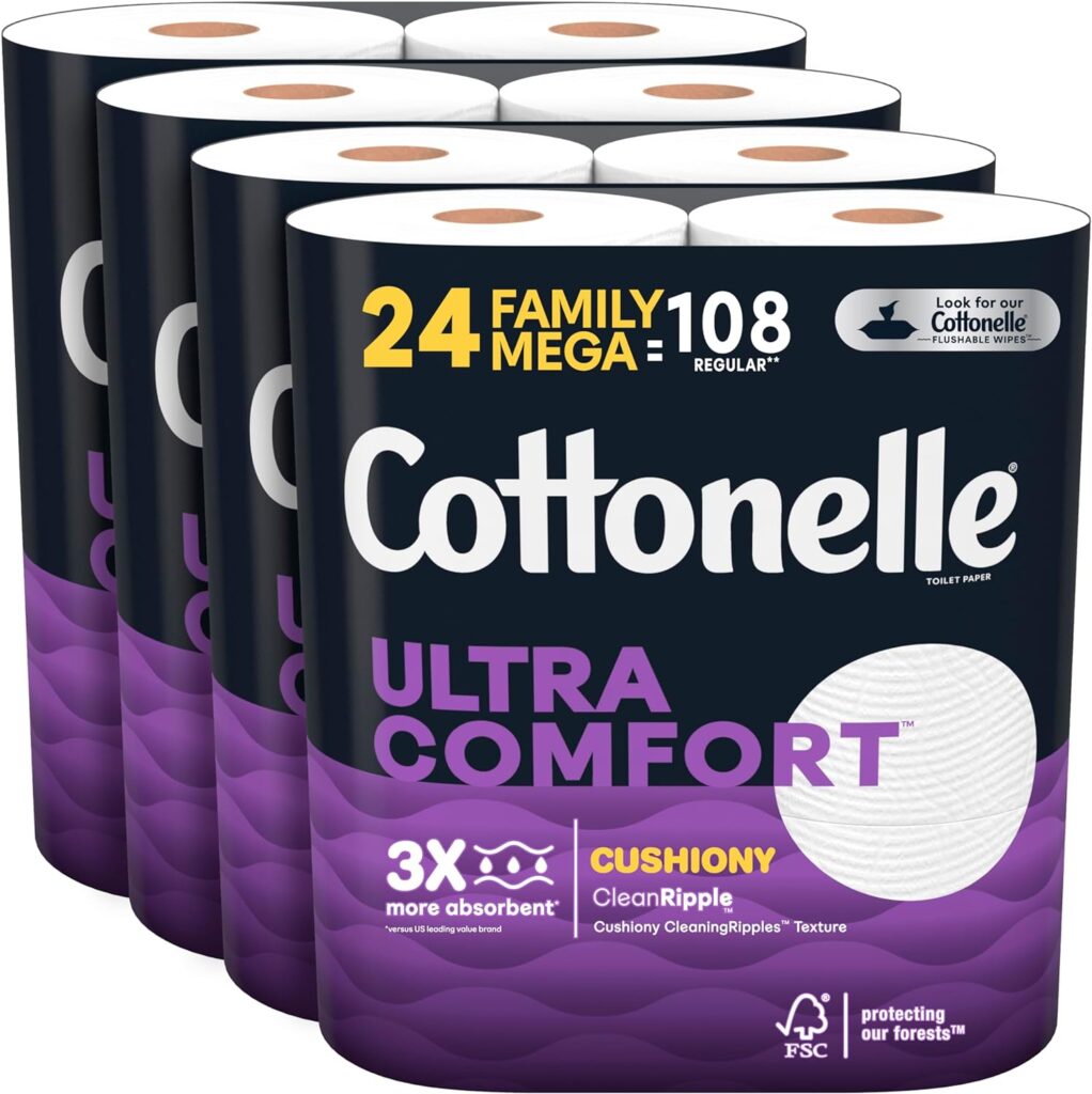 Cottonelle Ultra Comfort Toilet Paper with Cleaning Ripples Texture