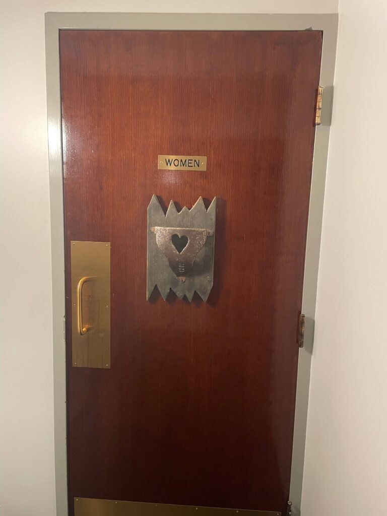 Women's room door
