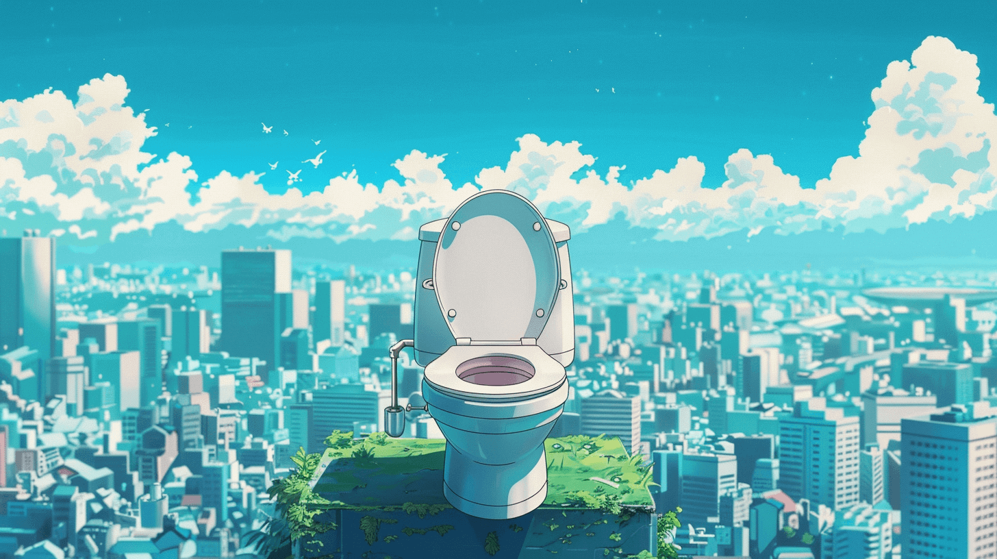 A toilet in the city of Japan