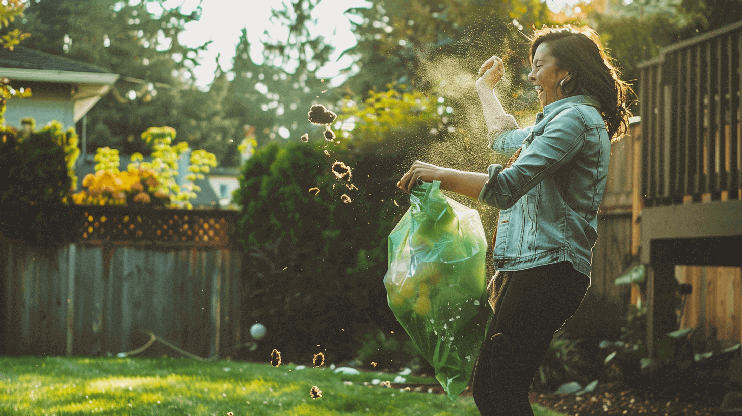 Lady throwing poop