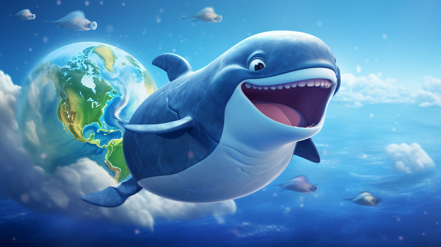 A whale and the planet earth.